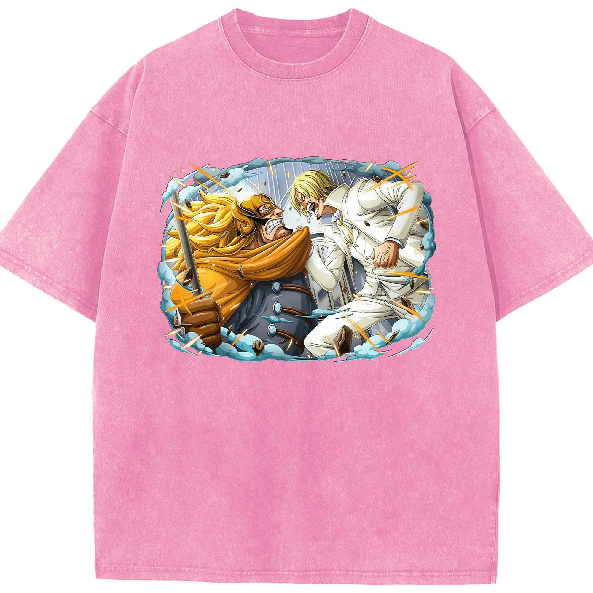 ワンピース サンジ ONE PIECE Sanji 綿100% ヴィンテージ風 半袖Tシャツ（フロントプリント）